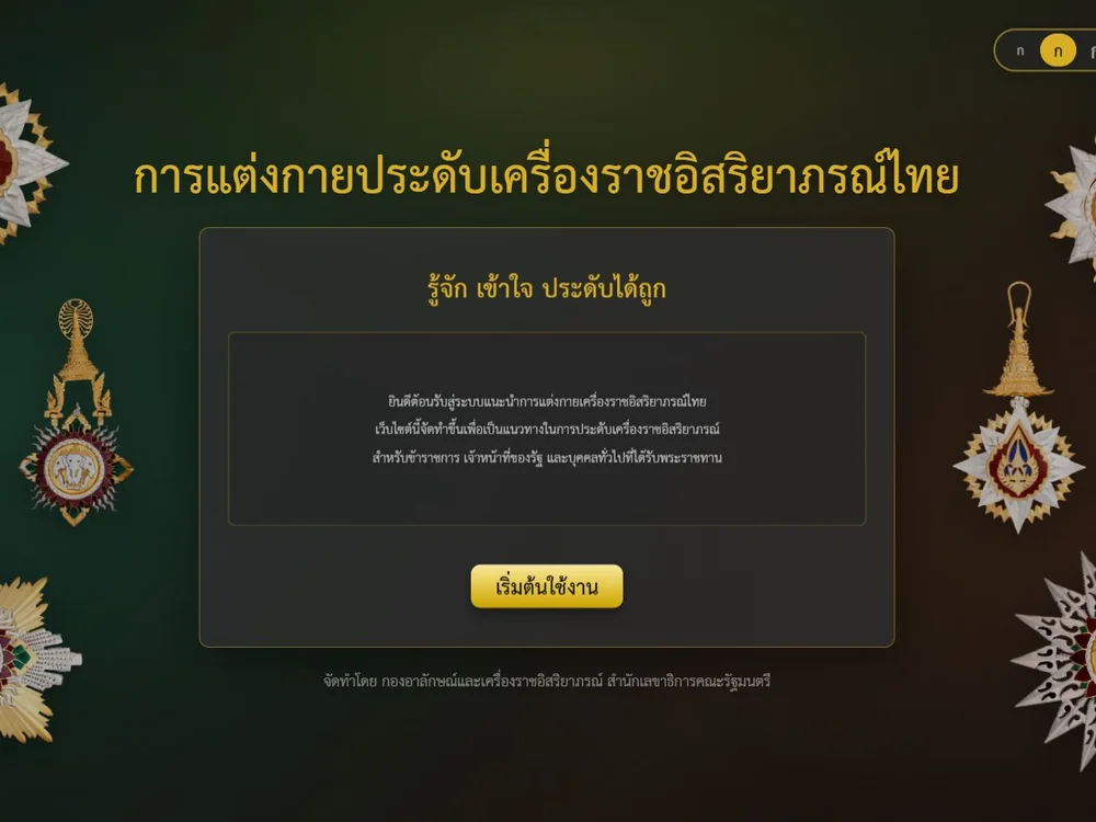 เว็บไซต์การแต่งกายประดับเครื่องราชอิสริยาภรณ์ไทย