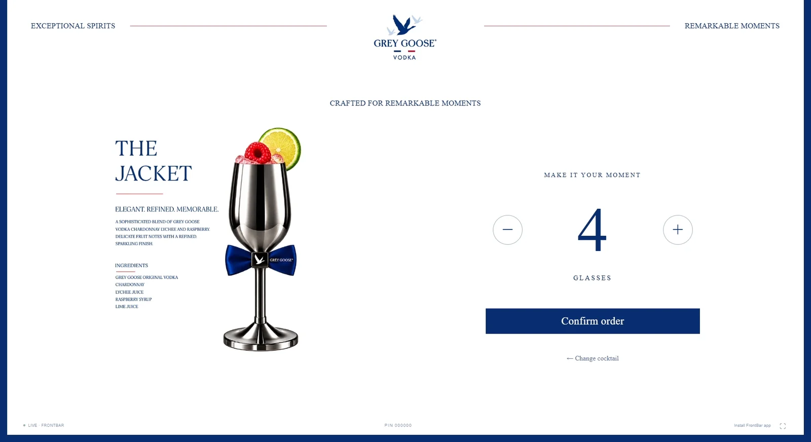 Grey Goose Vodka — Cocktail Order System ภาพที่ 3