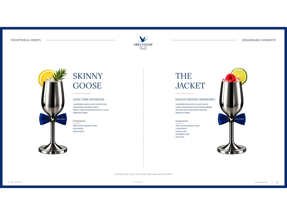 Grey Goose Vodka — Cocktail Order System